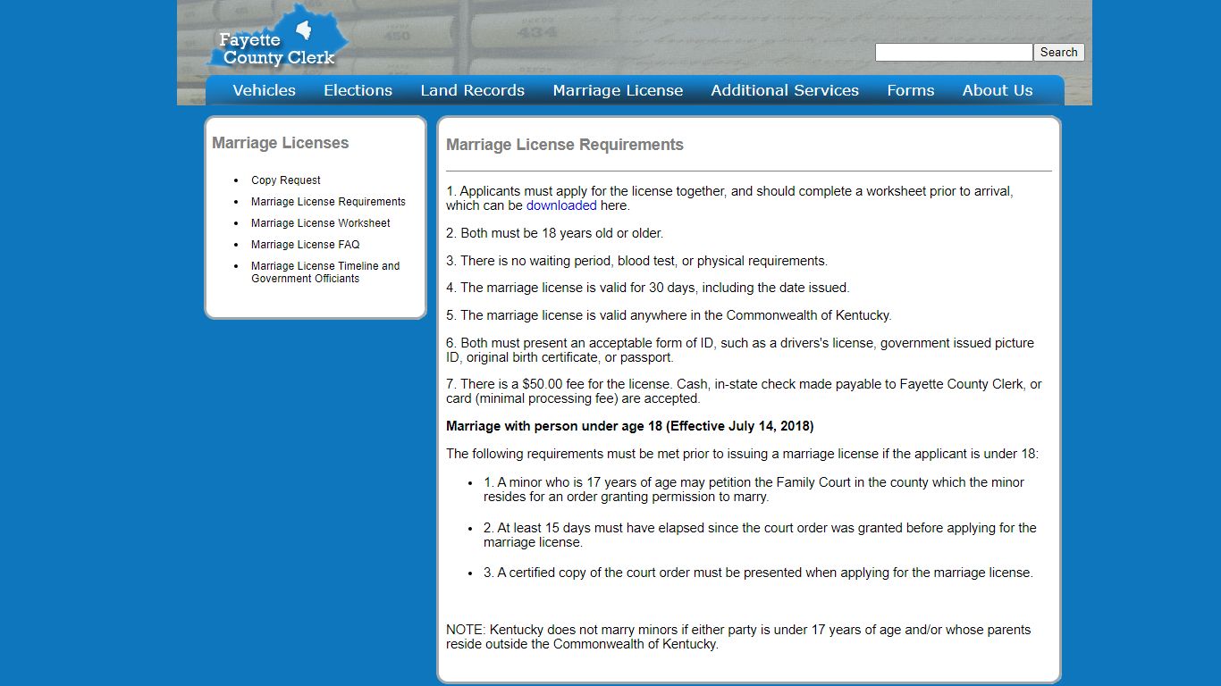 Lexington, KY | Marriage License Requirements - Fayette County Clerk